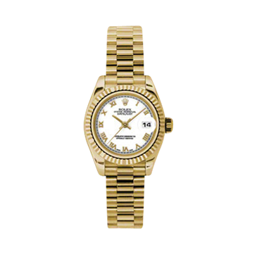 Rolex Datejust Lady Gold 26mm Fluted President 179178 wrp