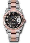 Rolex Datejust 36mm - Steel and Gold Pink Gold - Domed Bezel - Oyster 116201 bkcao