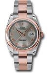 Rolex Datejust 36mm - Steel and Gold Pink Gold - Domed Bezel - Oyster 116201 stro