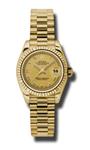 Rolex Datejust Lady Gold 26mm Fluted President 179178 chrp